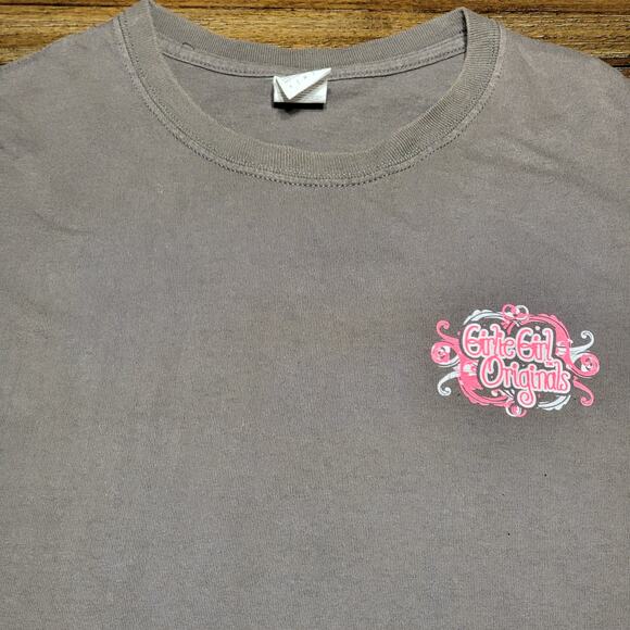 Girlie Girl Originals Dark Grey Tee (Gildan) "Gunpowder And Lead" - Size Large - Picture 4 of 6
